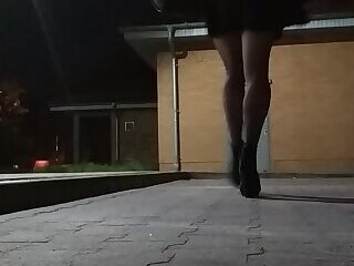 crossdressing sissy walking seducing