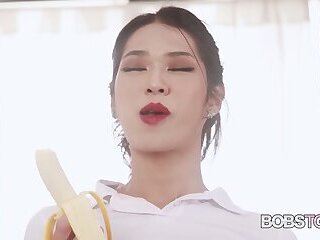 BOBSTGIRLS - Horny asian ladyboy with hard cock