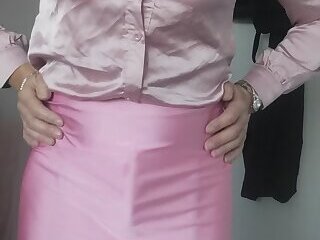 Crossdresser with a skirt bulge