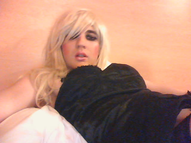 Blonde crossdresser