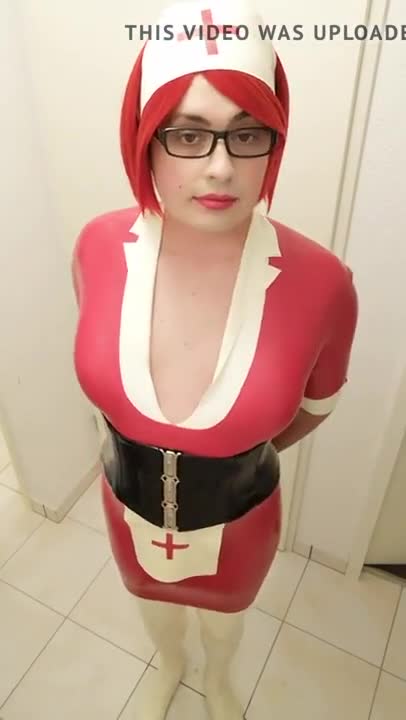 Crossdresser Latex Nurse Corset