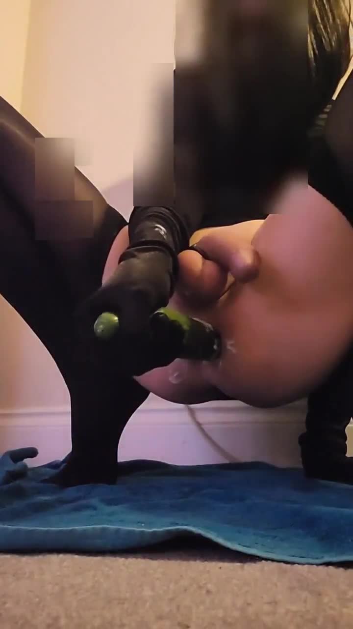 another cucumber anal and cum